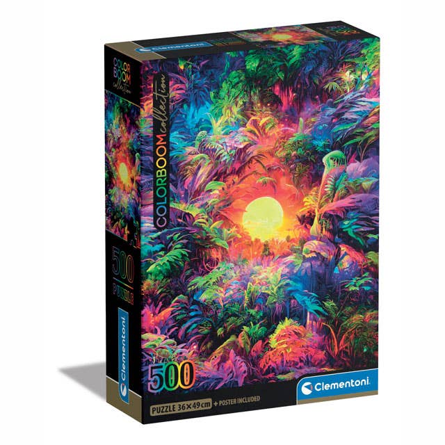 Psychedelic Jungle Sunrise 500 pc Puzzle – The Puzzle Center
