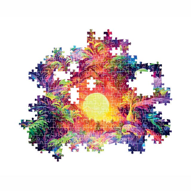 Psychedelic Jungle Sunrise 500 pc Puzzle – The Puzzle Center