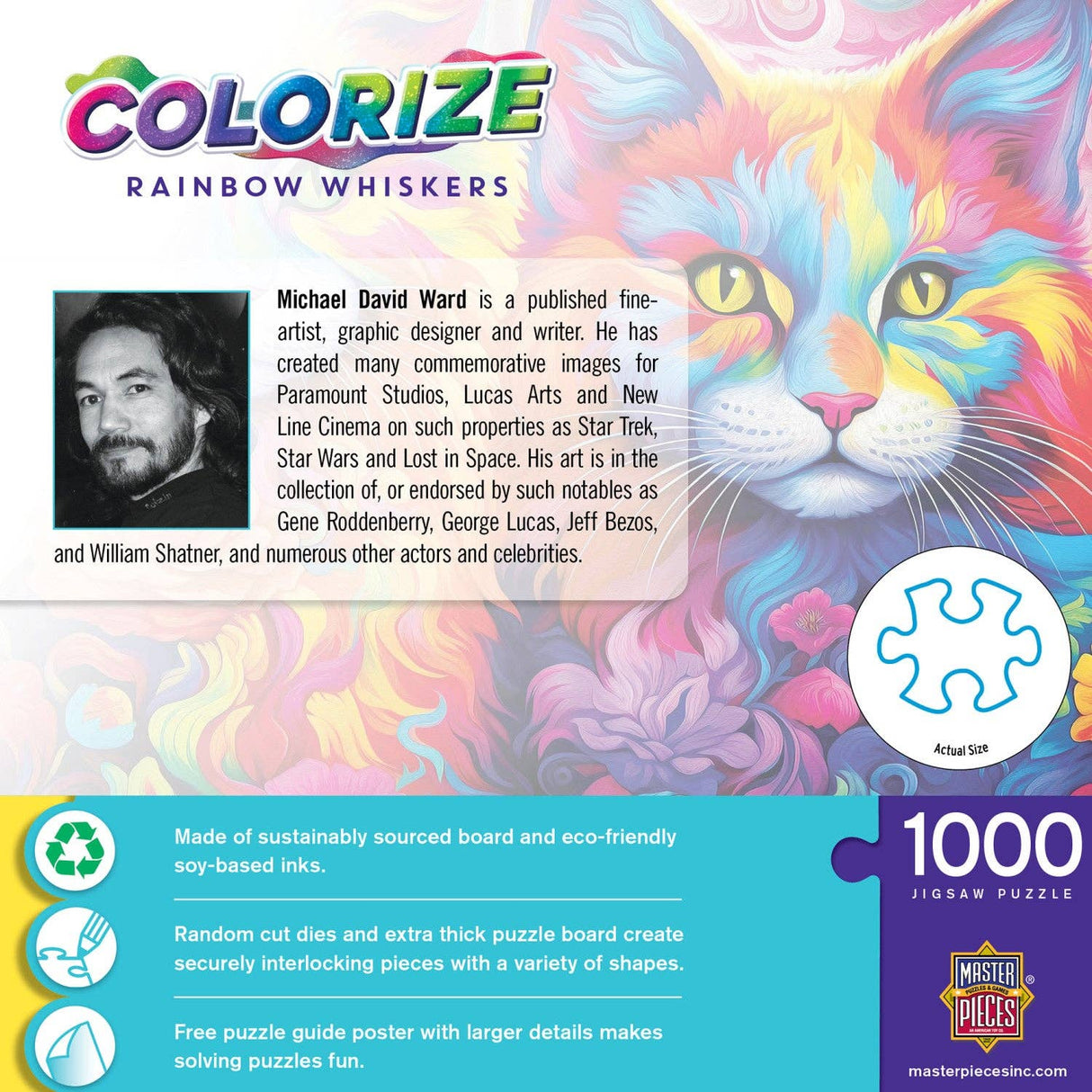 Colorize - Rainbow Whiskers 1000 Piece Puzzle by Masterpieces - Masterpieces Puzzles - Jigsaw Puzzles - The Puzzle Center - 