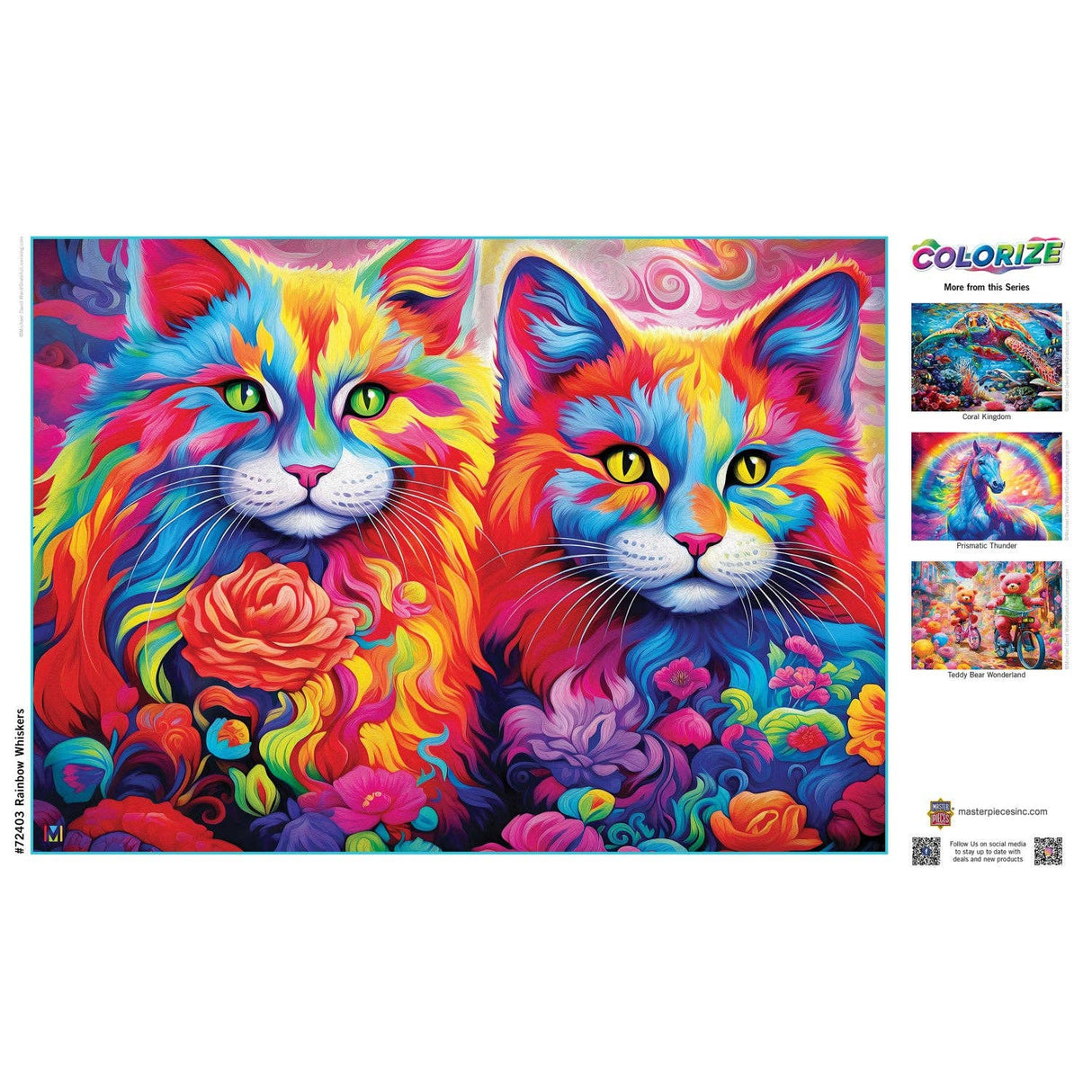 Colorize - Rainbow Whiskers 1000 Piece Puzzle by Masterpieces - Masterpieces Puzzles - Jigsaw Puzzles - The Puzzle Center - 