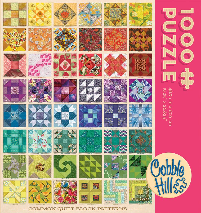 Common Quilt Blocks 1000 Piece Jigsaw Puzzle | Cobble Hill - Jigsaw Puzzles - The Puzzle Center