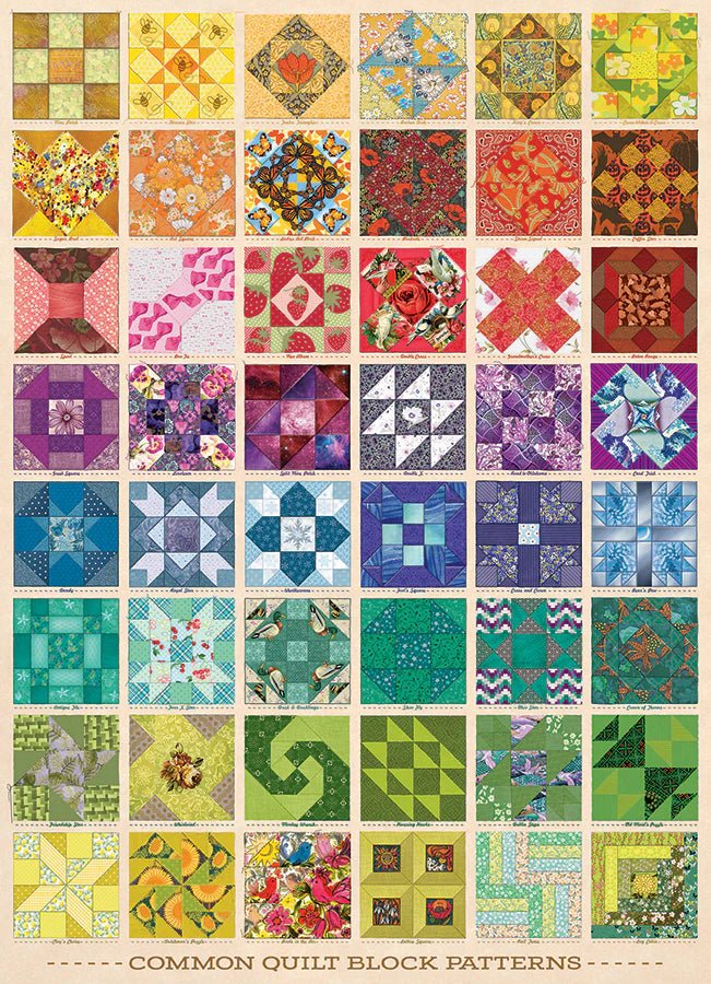 Common Quilt Blocks 1000 Piece Jigsaw Puzzle | Cobble Hill - Jigsaw Puzzles - The Puzzle Center
