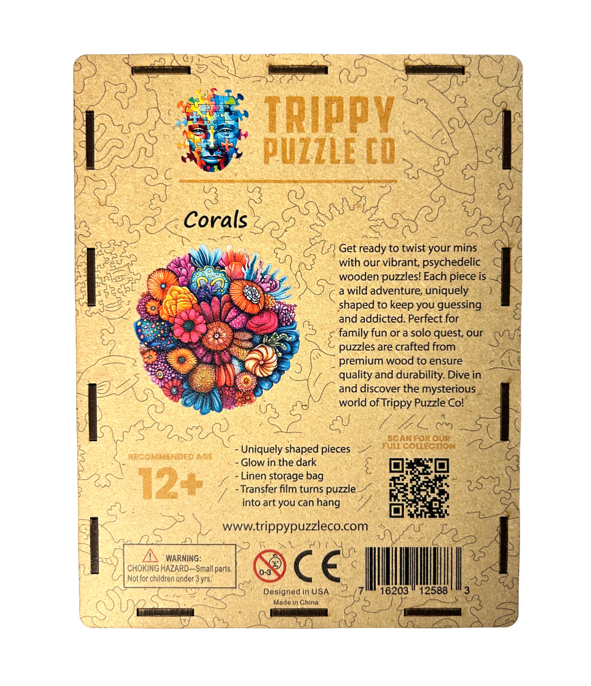Coral Shaped 300 Piece Wooden Jigsaw Puzzle | Trippy Puzzle Co - Jigsaw Puzzles - The Puzzle Center