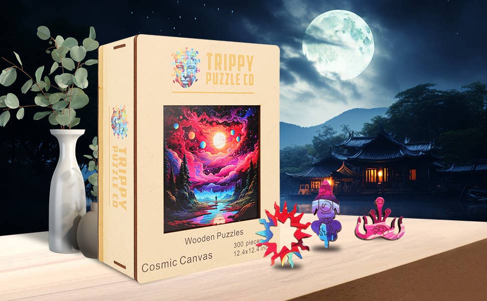 Cosmic Canvas 300 Piece Wooden Jigsaw Puzzle | Trippy Puzzle Co - Jigsaw Puzzles - The Puzzle Center