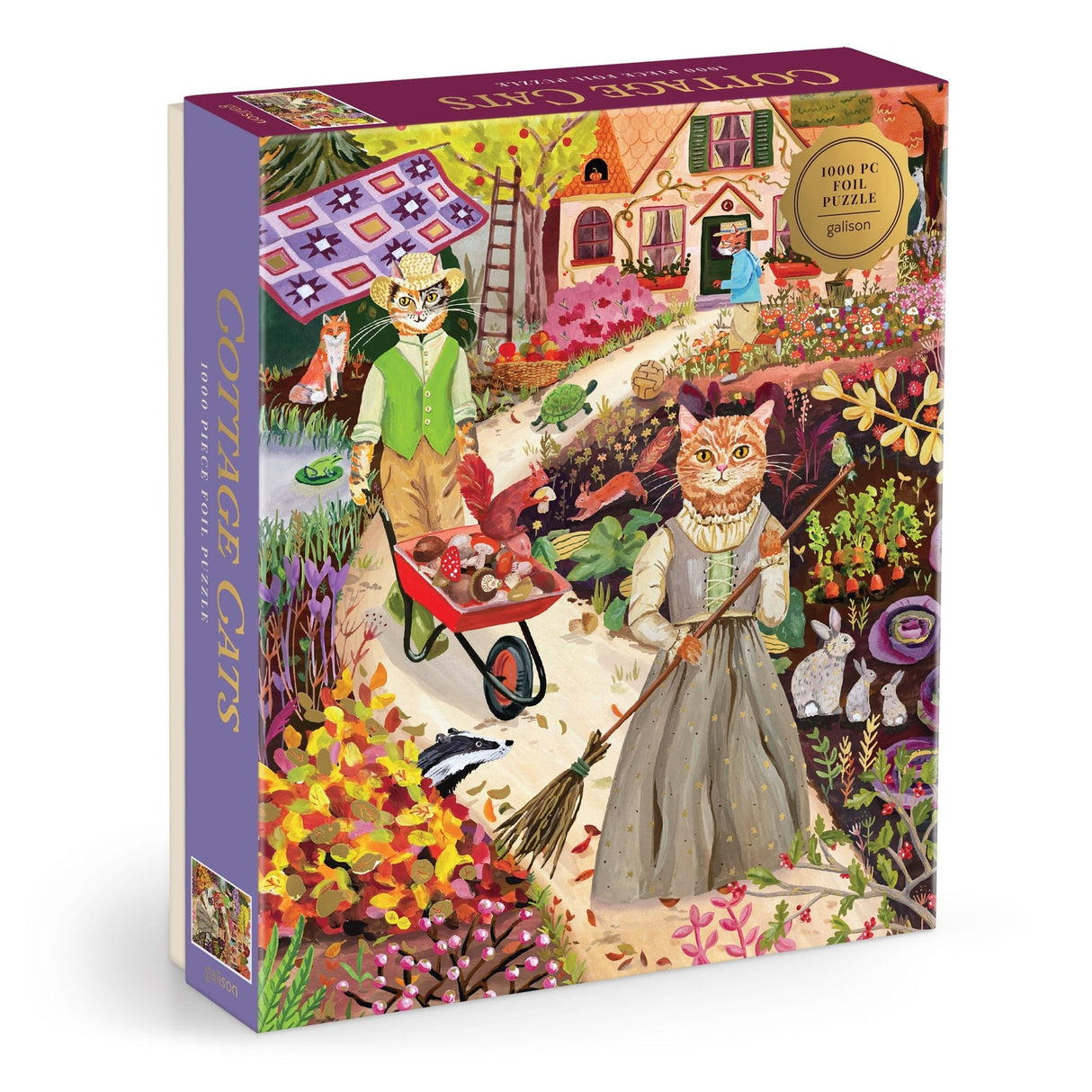 Cottage Cats 1000 Piece Foil Jigsaw Puzzle | Galison