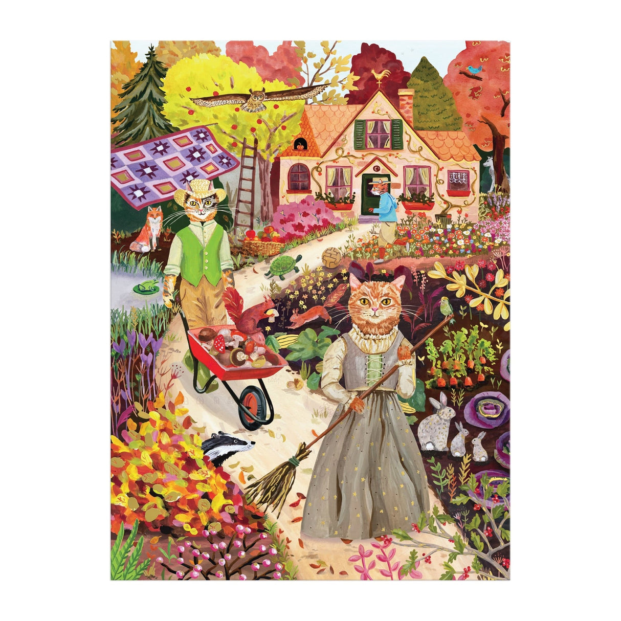 Cottage Cats 1000 Piece Foil Jigsaw Puzzle | Galison