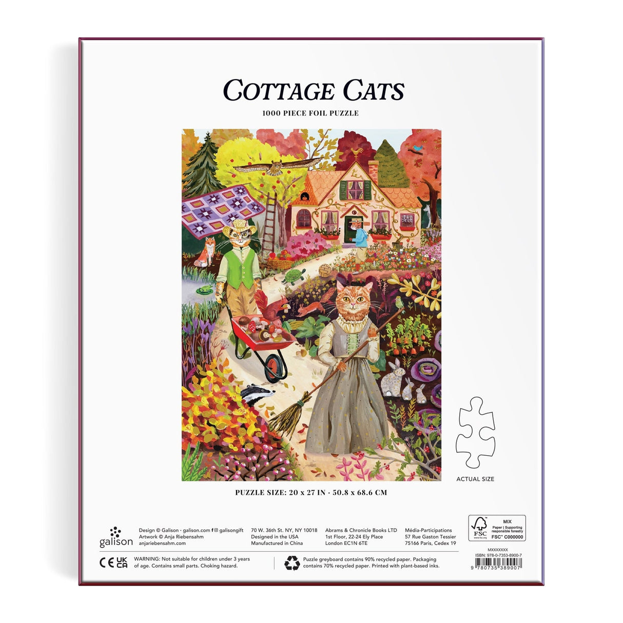 Cottage Cats 1000 Piece Foil Jigsaw Puzzle | Galison