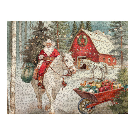 Cowboy Santa 500 Piece Jigsaw Puzzle | Springbok Puzzles