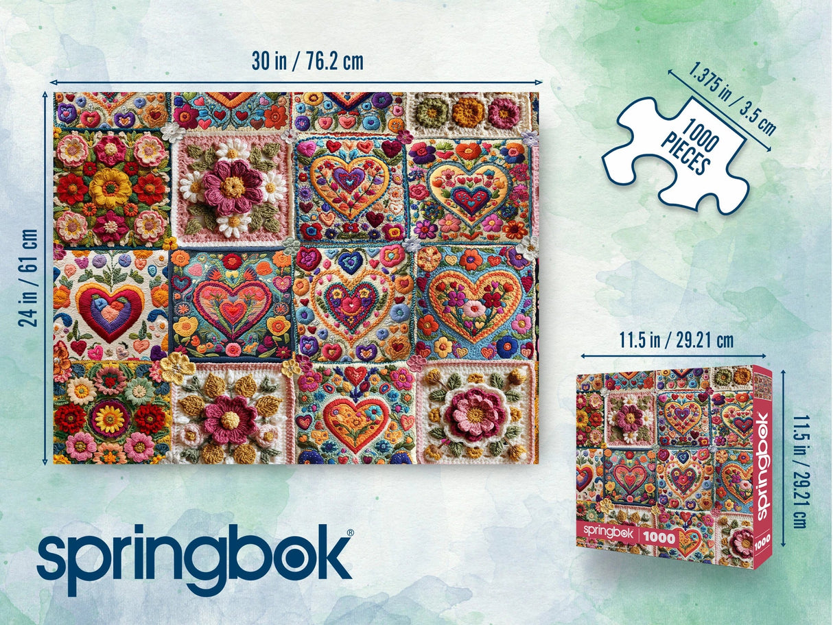 Crochet Hearts1000 Piece Jigsaw Puzzle | Springbok Puzzles - Jigsaw Puzzles - The Puzzle Center