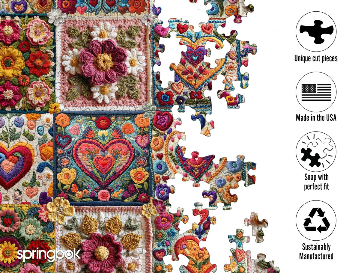 Crochet Hearts1000 Piece Jigsaw Puzzle | Springbok Puzzles - Jigsaw Puzzles - The Puzzle Center