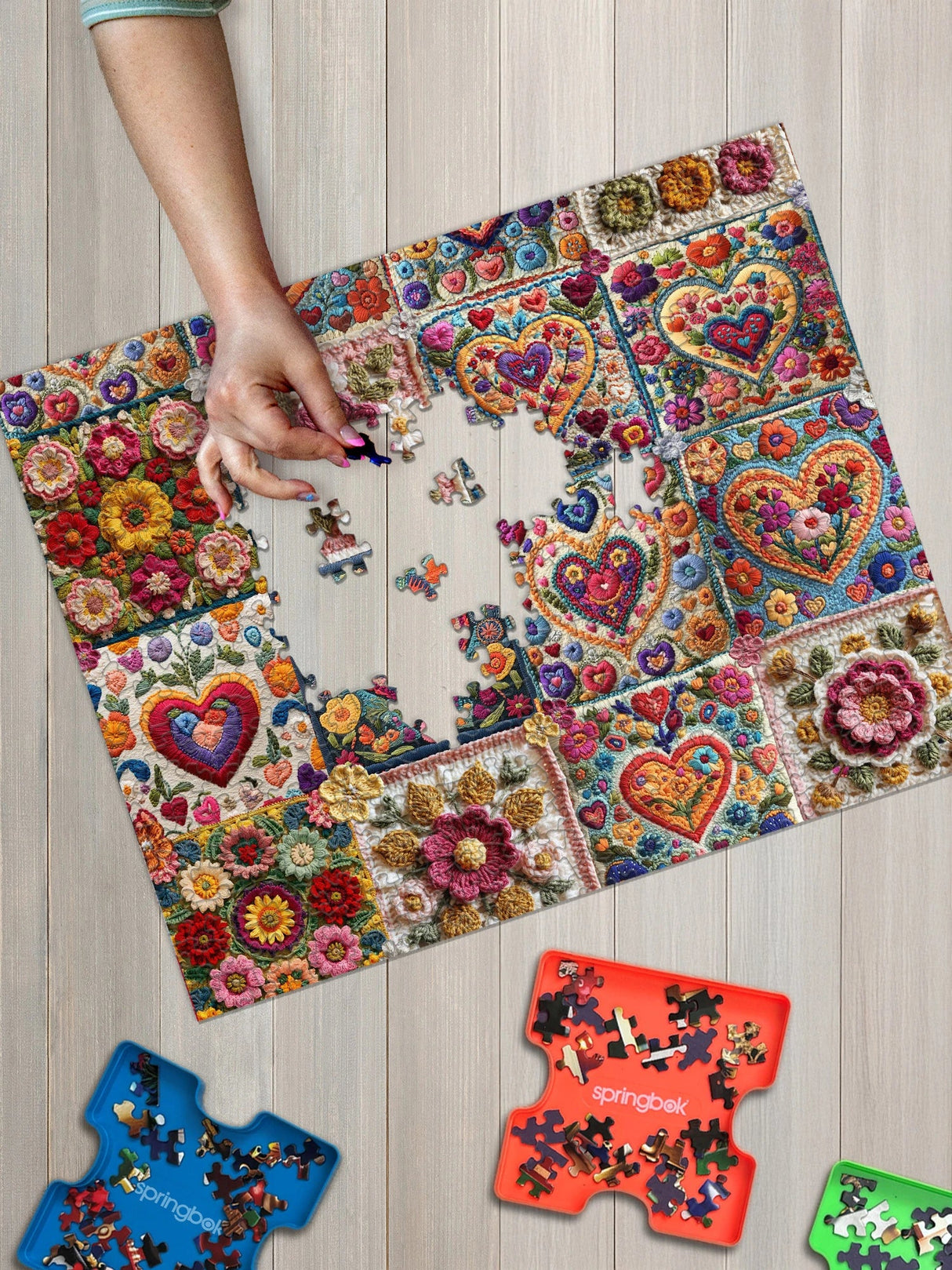 Crochet Hearts1000 Piece Jigsaw Puzzle | Springbok Puzzles - Jigsaw Puzzles - The Puzzle Center