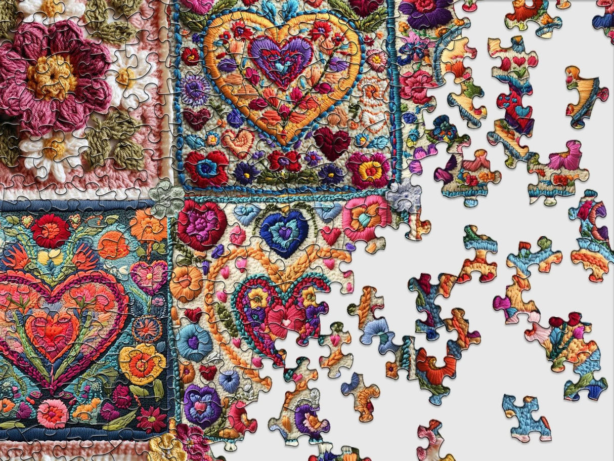 Crochet Hearts1000 Piece Jigsaw Puzzle | Springbok Puzzles - Jigsaw Puzzles - The Puzzle Center