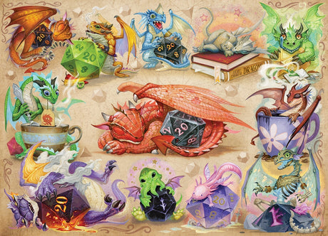 D20 Dragons 500 Piece Jigsaw Puzzle | Cobble Hill - Jigsaw Puzzles - The Puzzle Center