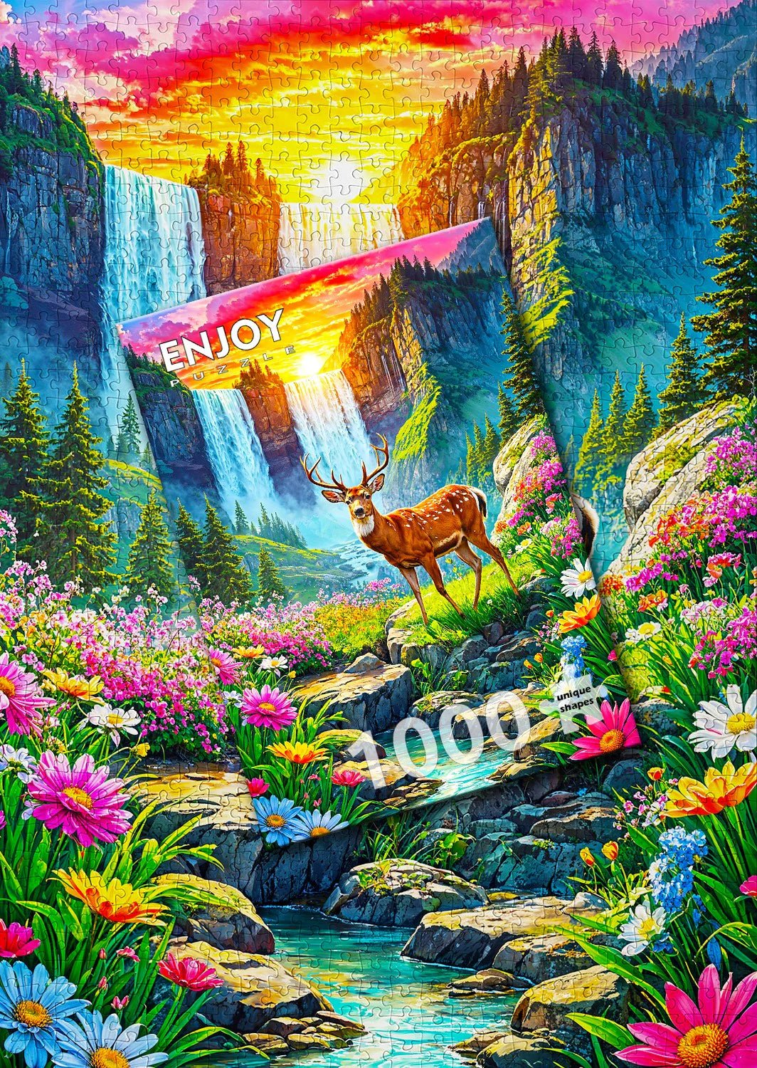 Deer Paradise 1000 Piece Jigsaw Puzzle | Enjoy Puzzles - Jigsaw Puzzles - The Puzzle Center