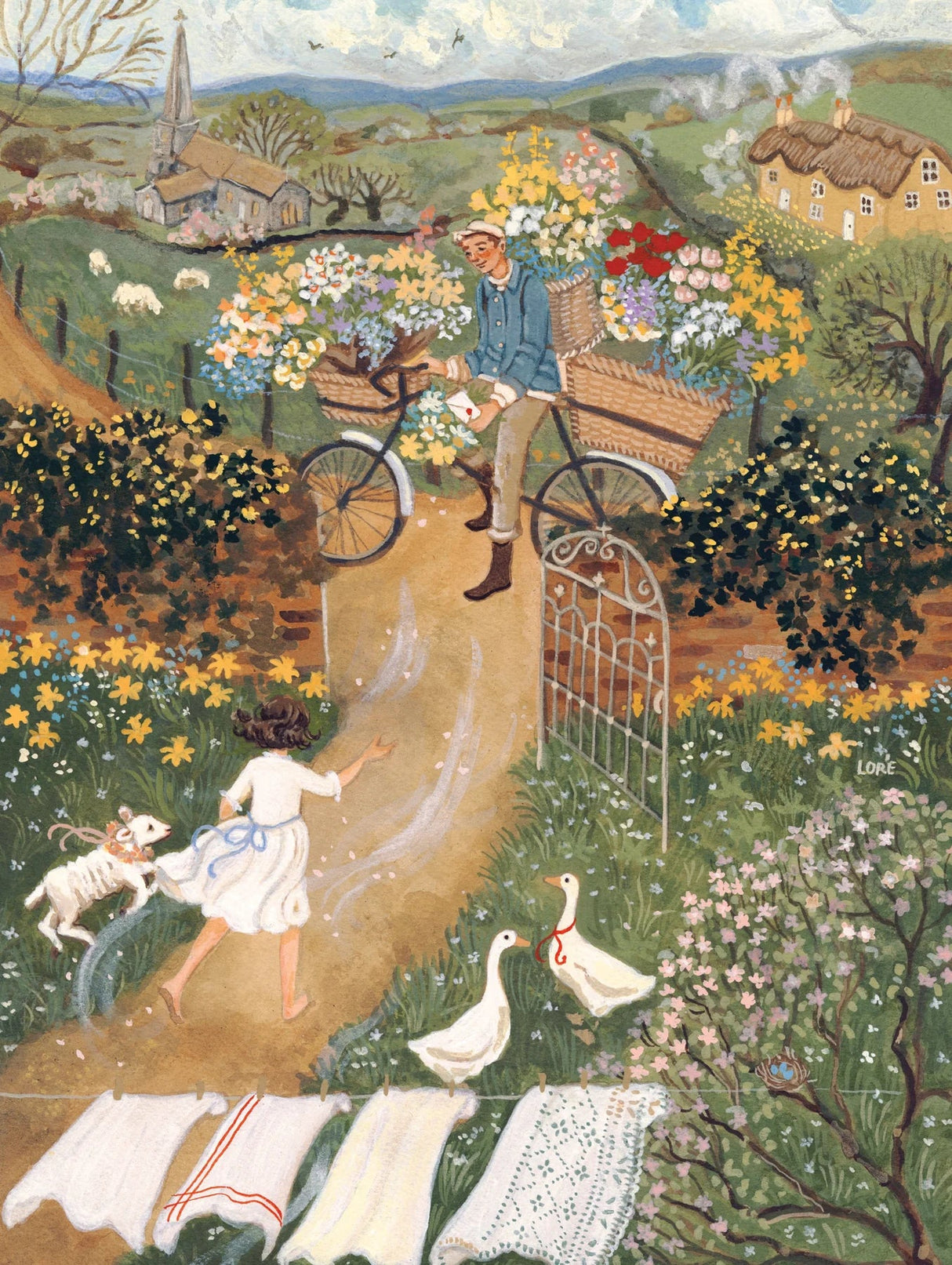 Delivering Spring 1000 Piece Jigsaw Puzzle | New York Puzzle Company - Jigsaw Puzzles - The Puzzle Center