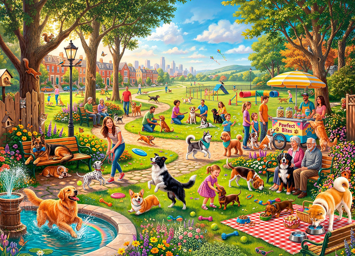 Dog Park Fun 1000 Piece Jigsaw Puzzle | Vermont Christmas Co - Jigsaw Puzzles - The Puzzle Center