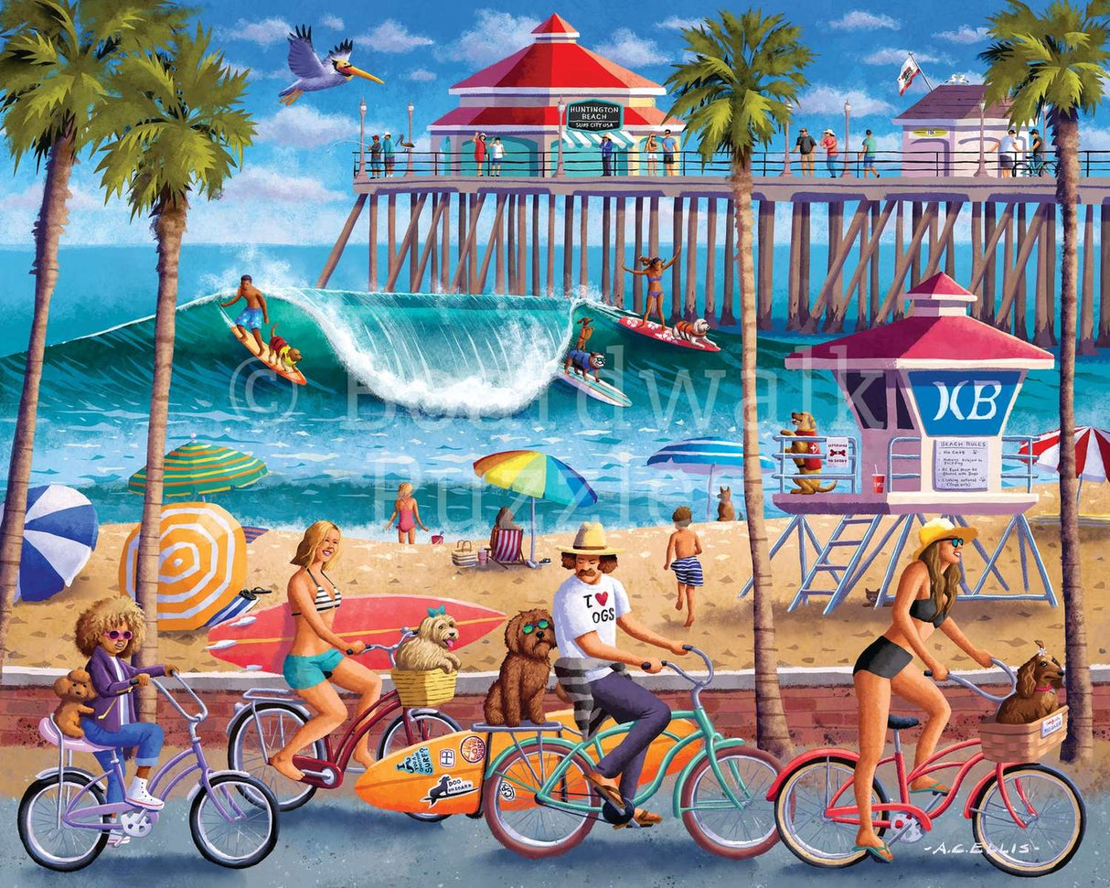 Dog Surfing 500 Piece Jigsaw Puzzle by Boardwalk Puzzle Company - Boardwalk - Jigsaw Puzzles - The Puzzle Center