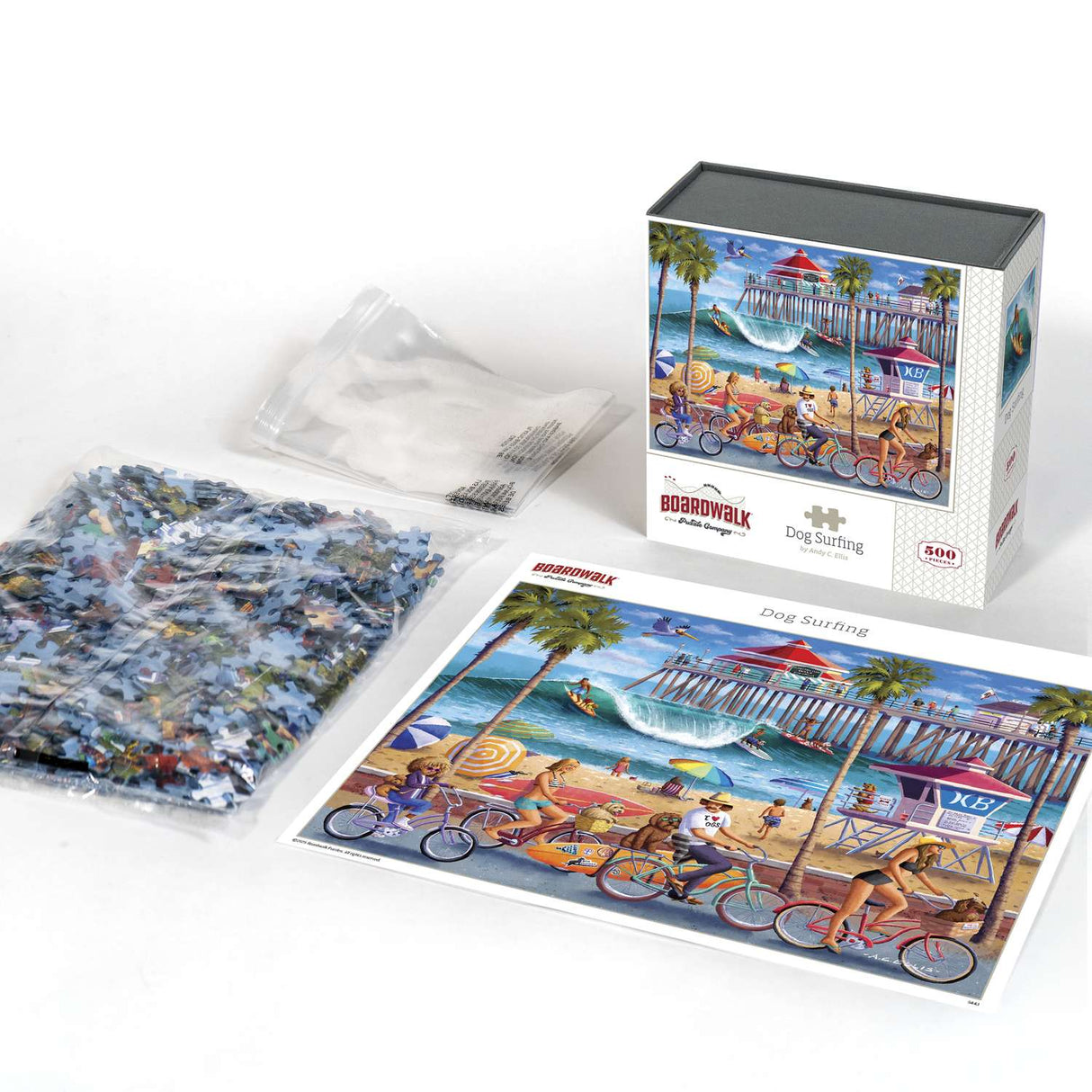 Dog Surfing 500 Piece Jigsaw Puzzle by Boardwalk Puzzle Company - Boardwalk - Jigsaw Puzzles - The Puzzle Center