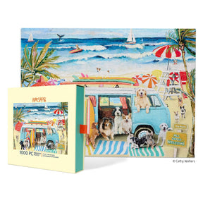 Doggie Surf School 1000 Piece Jigsaw Puzzle | WerkShoppe - Jigsaw Puzzle - The Puzzle Center