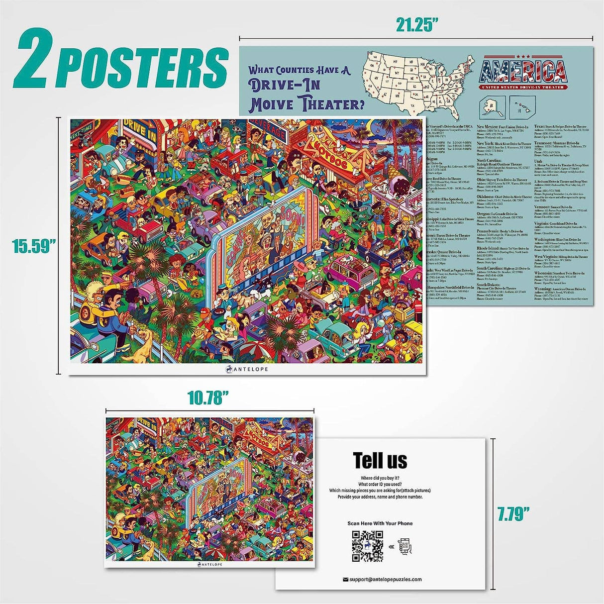 Drive-In Movie 1000 Piece Jigsaw Puzzle | Antelope Puzzle - Jigsaw Puzzles - The Puzzle Center