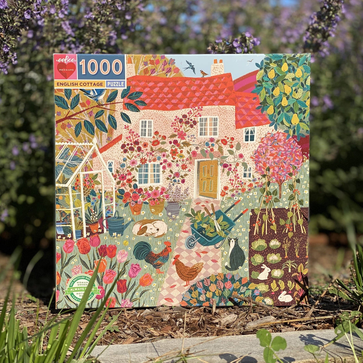 English Cottage 1000 Piece Jigsaw Puzzle | eeBoo - Jigsaw Puzzles - The Puzzle Center