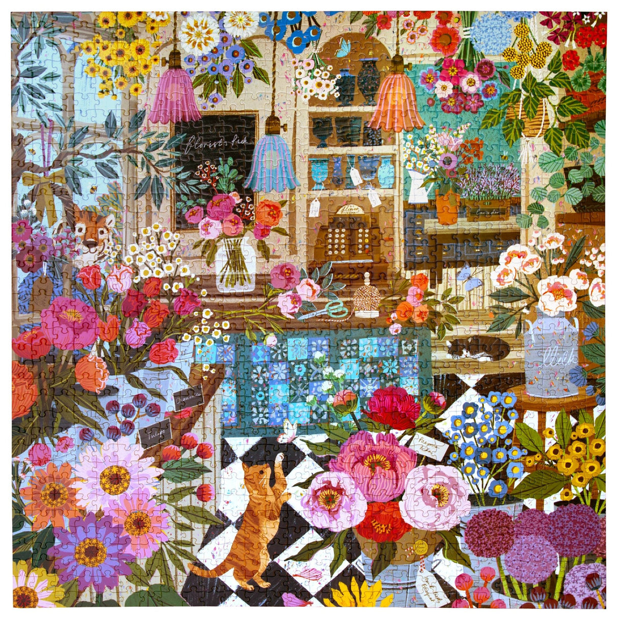 English Flower Shop 1000 Piece Jigsaw Puzzle | eeBoo - Jigsaw Puzzles - The Puzzle Center