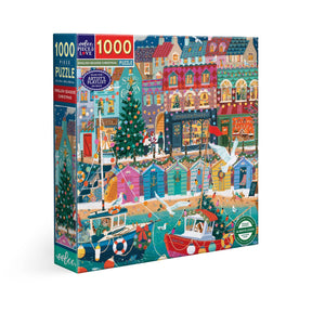 English Seaside Christmas 1000 Piece Jigsaw Puzzle | eeBoo - Jigsaw Puzzles - The Puzzle Center