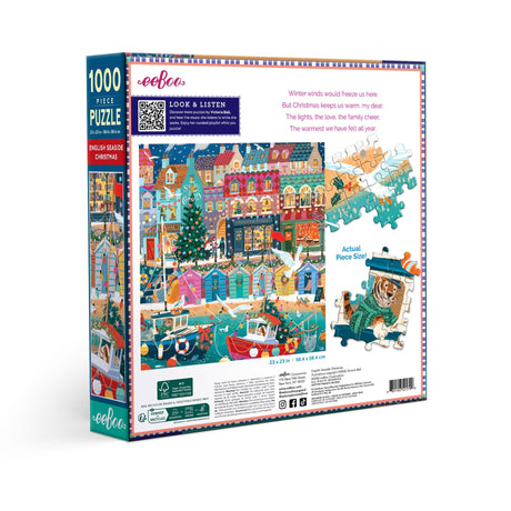 English Seaside Christmas 1000 Piece Jigsaw Puzzle | eeBoo - Jigsaw Puzzles - The Puzzle Center