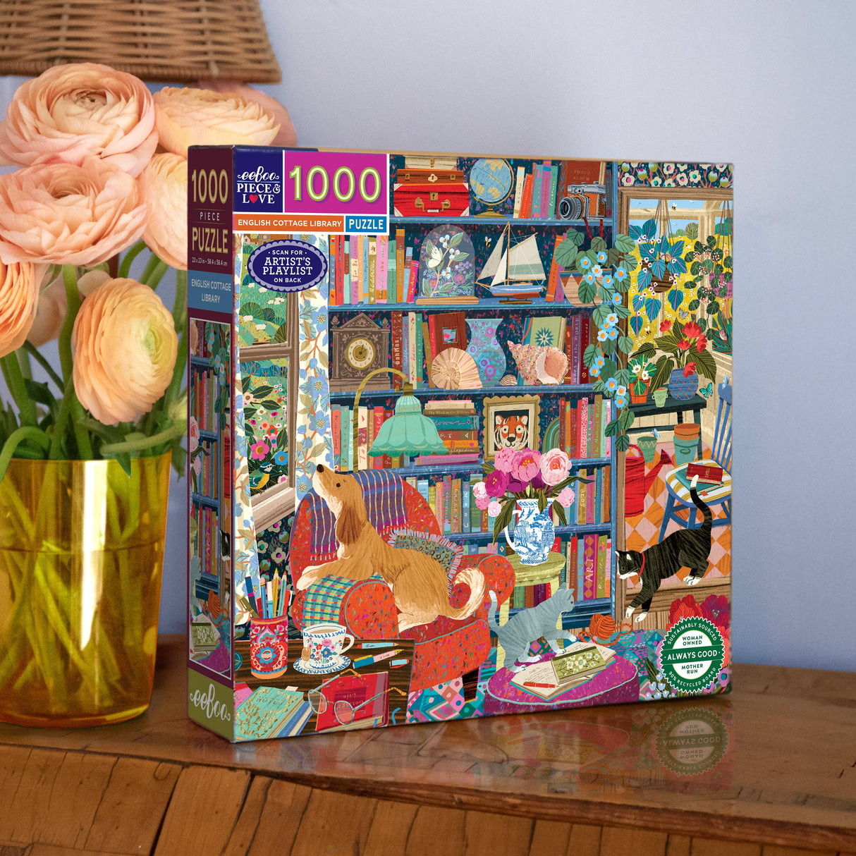 English Cottage Library 1000 Piece Jigsaw Puzzle | eeBoo