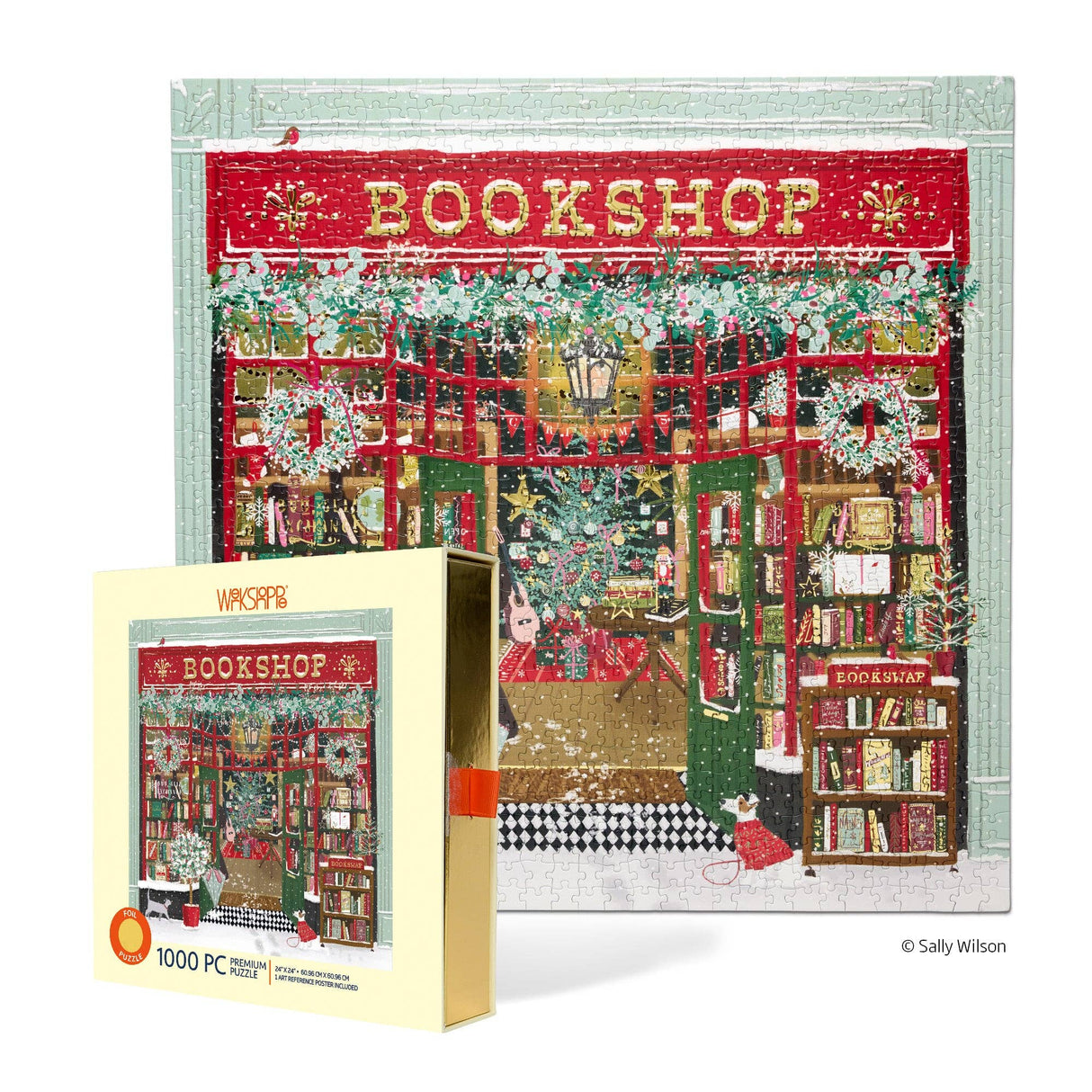 Festive Bookshop 1000 Piece Jigsaw Puzzle | WerkShoppe - Jigsaw Puzzle - The Puzzle Center