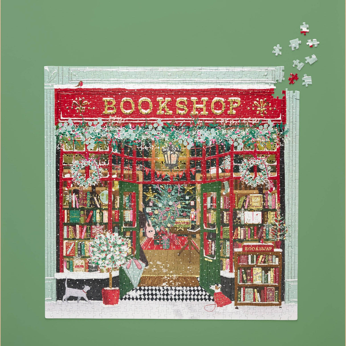 Festive Bookshop 1000 Piece Jigsaw Puzzle | WerkShoppe - Jigsaw Puzzle - The Puzzle Center