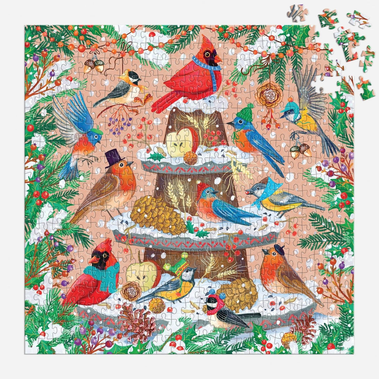 Festive Feathers 500 Piece Foil Jigsaw Puzzle | Galison - Jigsaw Puzzles - The Puzzle Center
