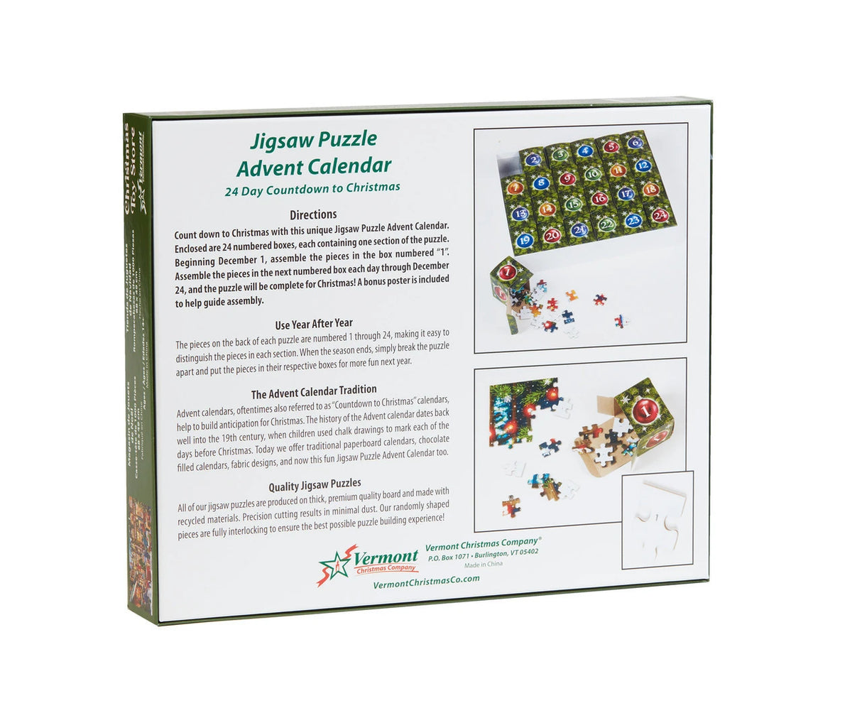Fireside Christmas Advent Calendar 1000 Pieces | Vermont Christmas Co