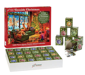 Fireside Christmas Advent Calendar 1000 Pieces | Vermont Christmas Co - Jigsaw Puzzles - The Puzzle Center