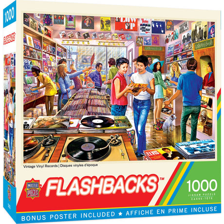 Flashbacks - Vintage Vinyl Records 1000 Piece Puzzle by Masterpieces Puzzles - Masterpieces Puzzles - Jigsaw Puzzles - The Puzzle Center