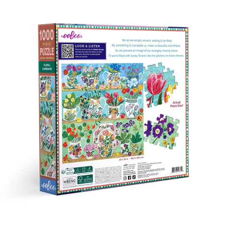 Floral Cupboard 1000 Piece Jigsaw Puzzle | eeBoo - Jigsaw Puzzles - The Puzzle Center