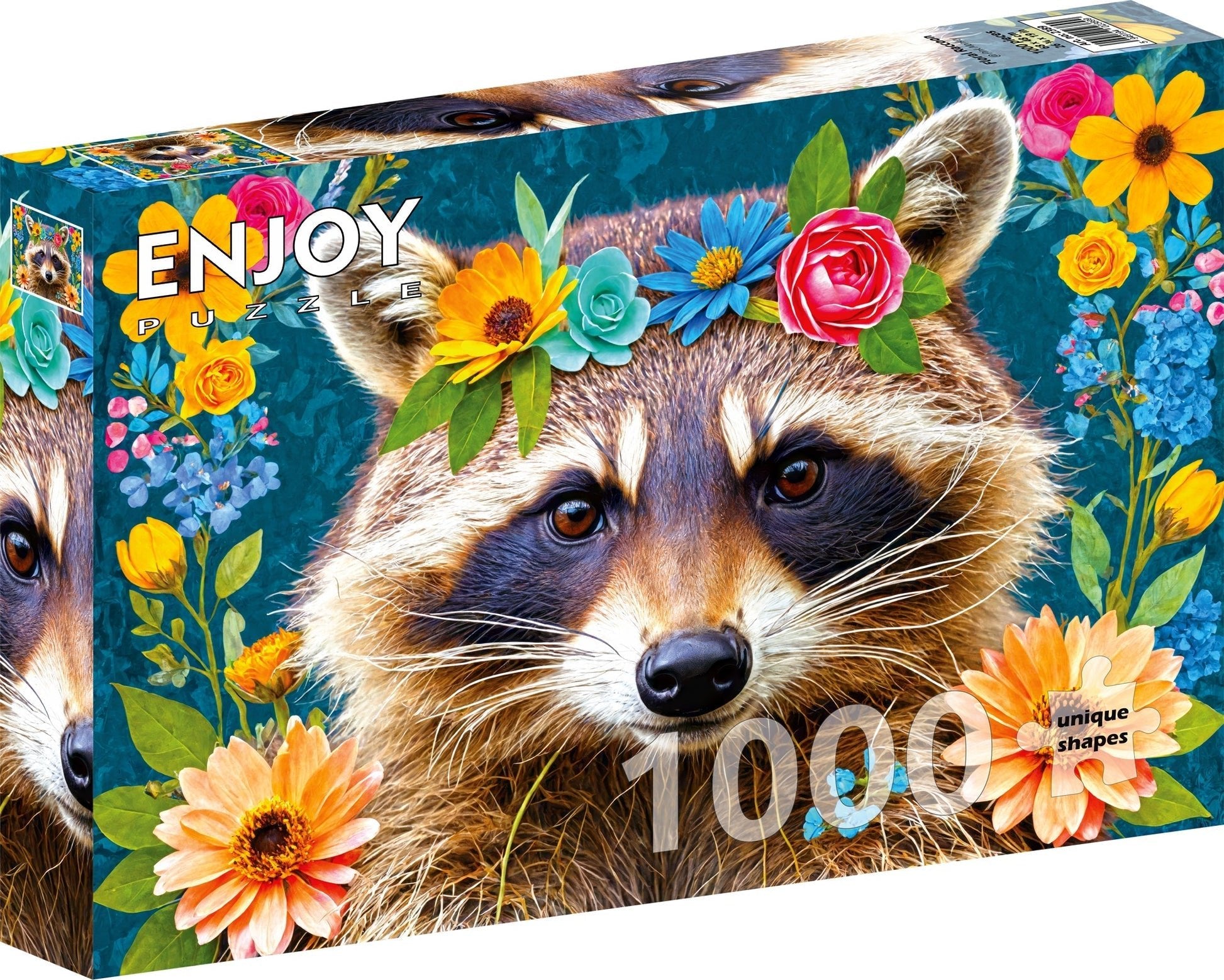 Raccoon Rascal カントリー・キッチン ジグソーパズル Floral Raccoon 1000 Piece Puzzle | Enjoy – The Puzzle Center