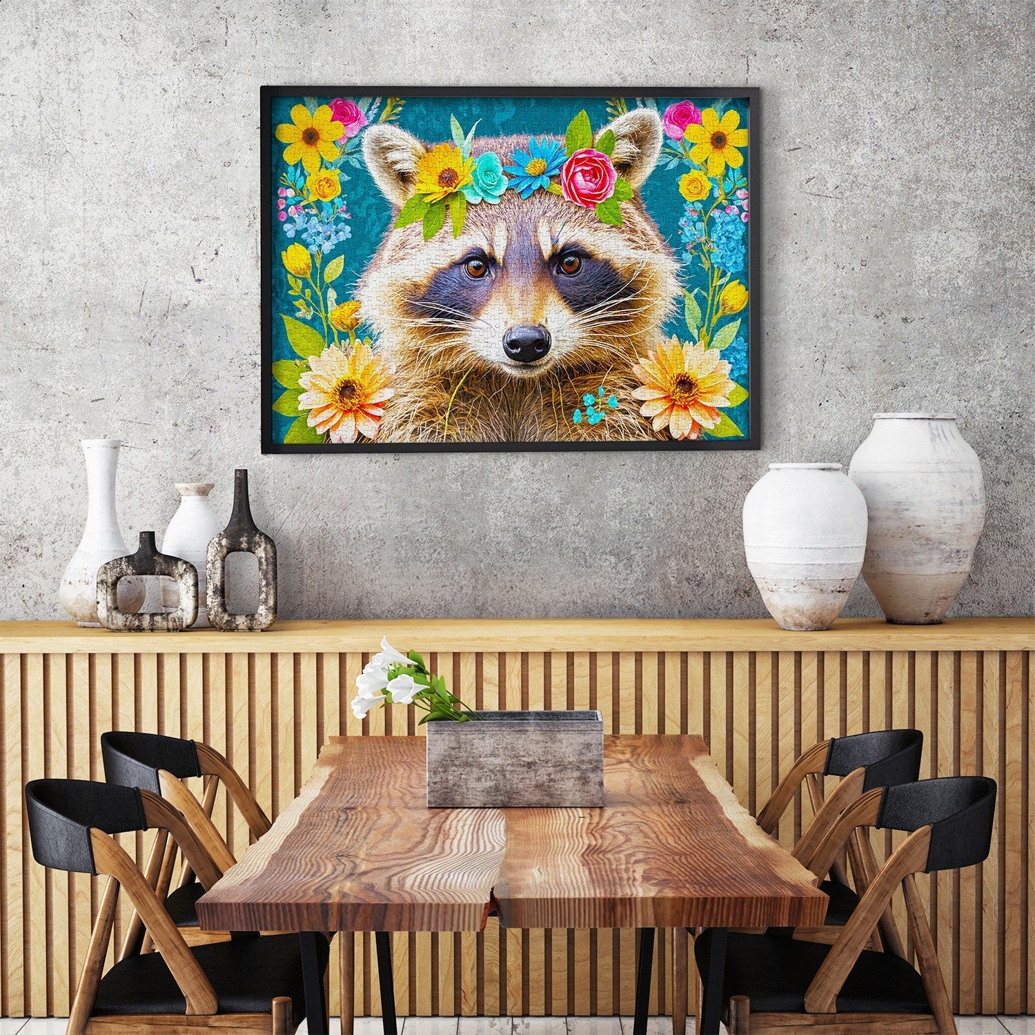 Floral Raccoon 1000 Piece Puzzle | Enjoy – The Puzzle Center