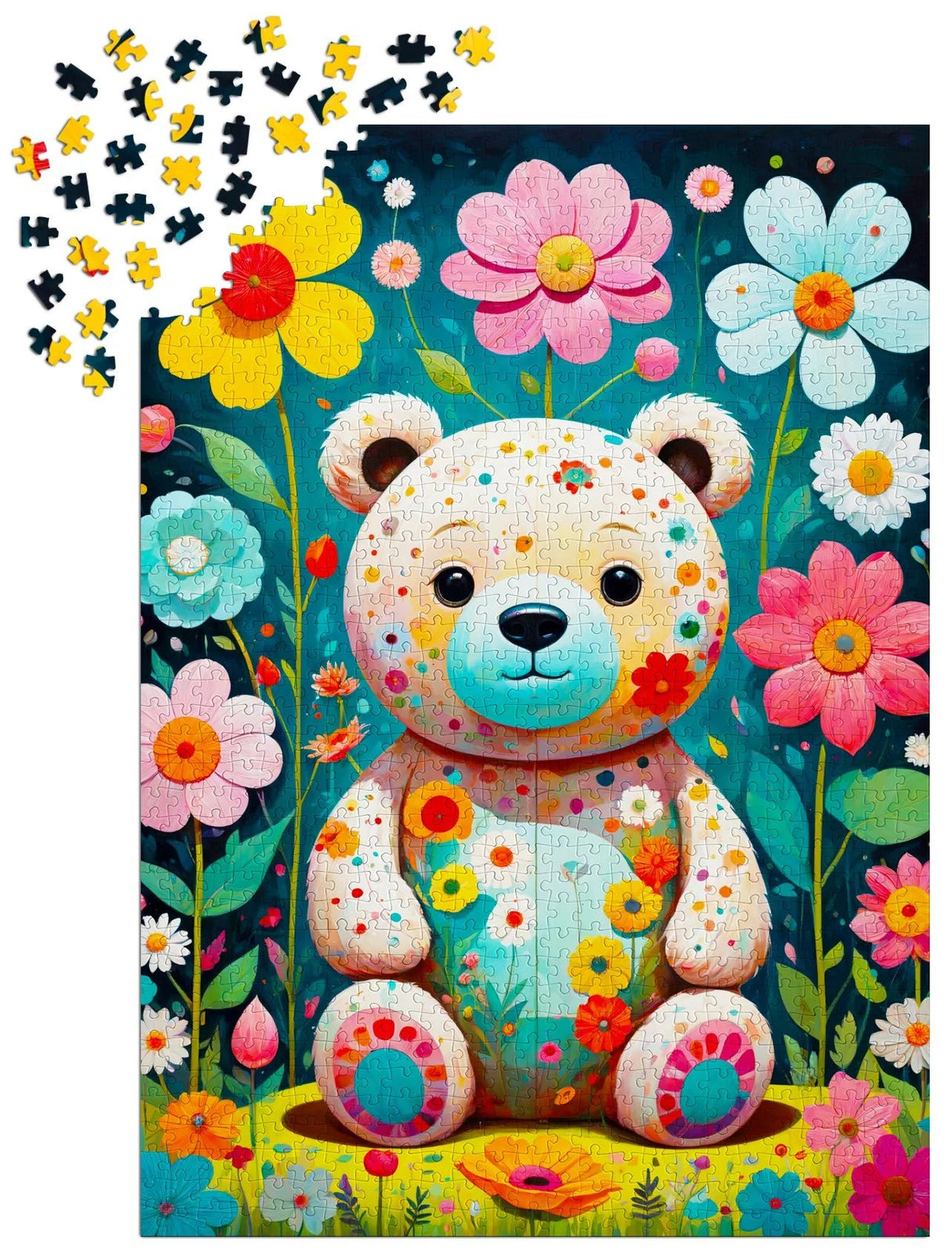 Flower Teddy Bear 1000 Piece Jigsaw Puzzle | Enjoy Puzzles - Jigsaw Puzzles - The Puzzle Center