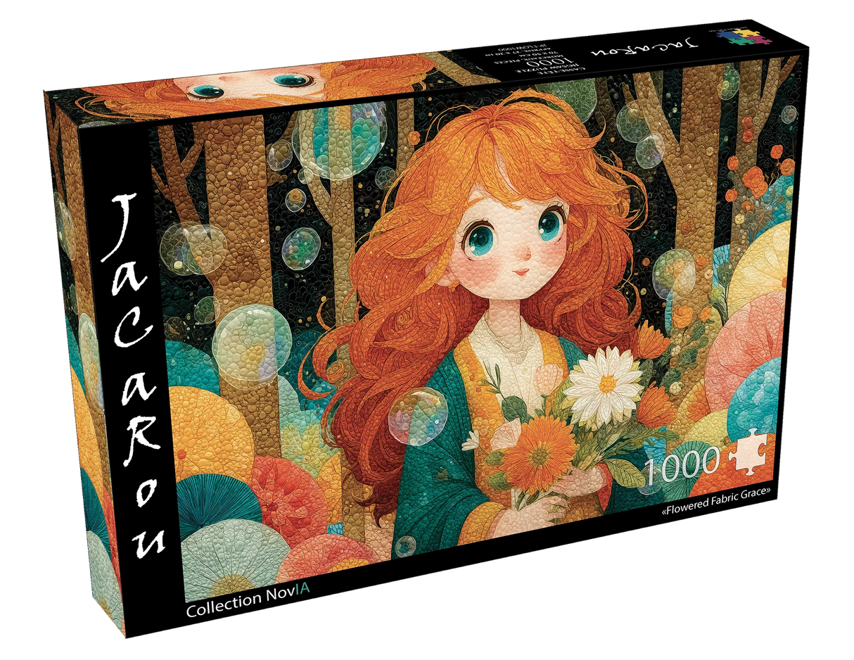Flowered Fabric Grace 1000 Piece Jigsaw Puzzle | JaCaRou Puzzles - Jigsaw Puzzles - The Puzzle Center