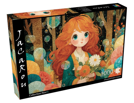 Flowered Fabric Grace 1000 Piece Jigsaw Puzzle | JaCaRou Puzzles - Jigsaw Puzzles - The Puzzle Center