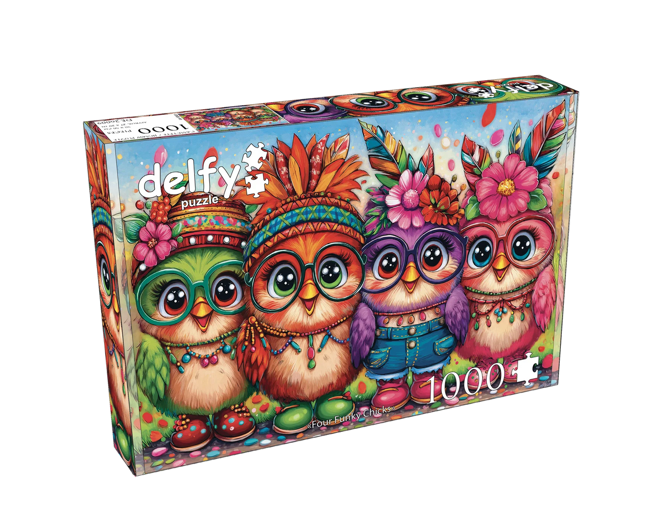 Four Funky Chicks 1000 Piece Jigsaw Puzzle | Delfy Puzzles - Jigsaw Puzzles - The Puzzle Center
