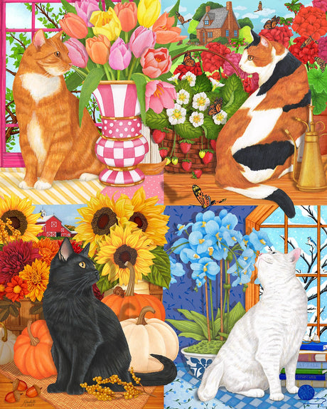 Four Seasons of Cats 1000 Piece Jigsaw Puzzle | Springbok Puzzles - Springbok Puzzles - Jigsaw Puzzles - The Puzzle Center