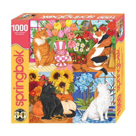 Four Seasons of Cats 1000 Piece Jigsaw Puzzle | Springbok Puzzles - Springbok Puzzles - Jigsaw Puzzles - The Puzzle Center
