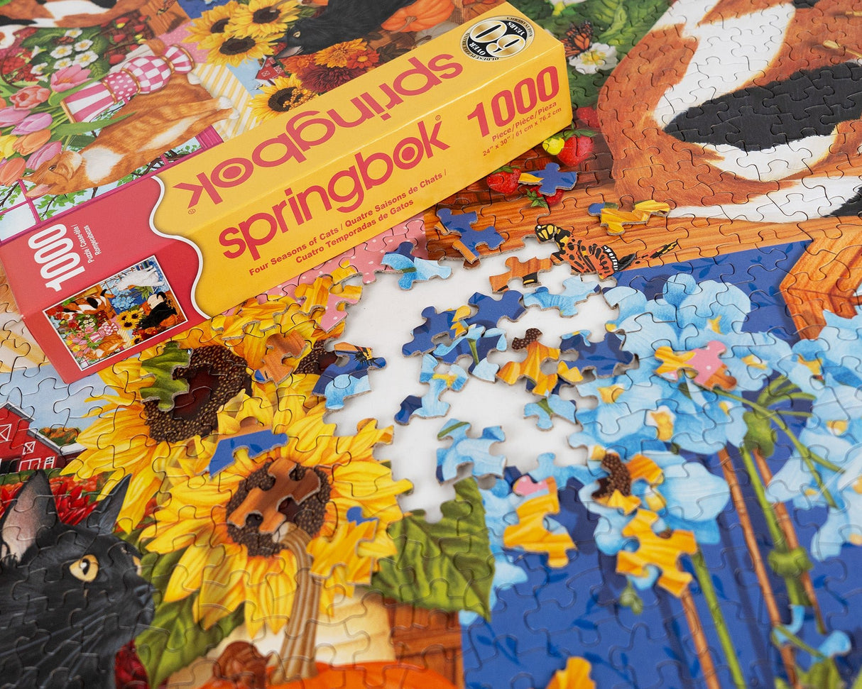 Four Seasons of Cats 1000 Piece Jigsaw Puzzle | Springbok Puzzles - Springbok Puzzles - Jigsaw Puzzles - The Puzzle Center