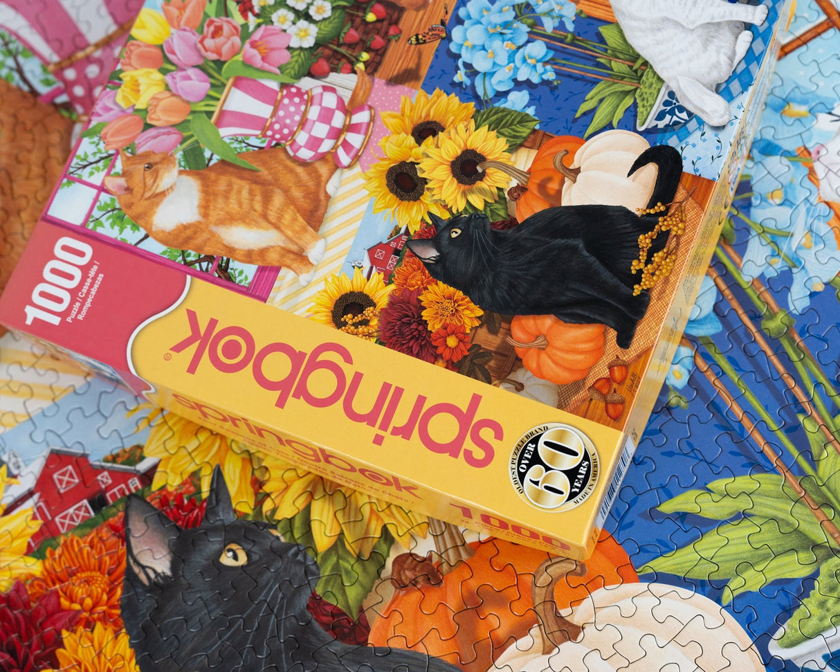 Four Seasons of Cats 1000 Piece Jigsaw Puzzle | Springbok Puzzles - Springbok Puzzles - Jigsaw Puzzles - The Puzzle Center