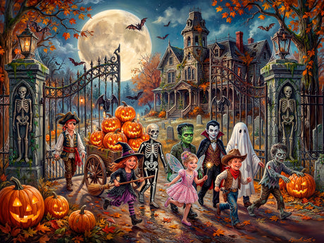 Fright Night Friends 500 Piece Jigsaw Puzzle | Vermont Christmas Co