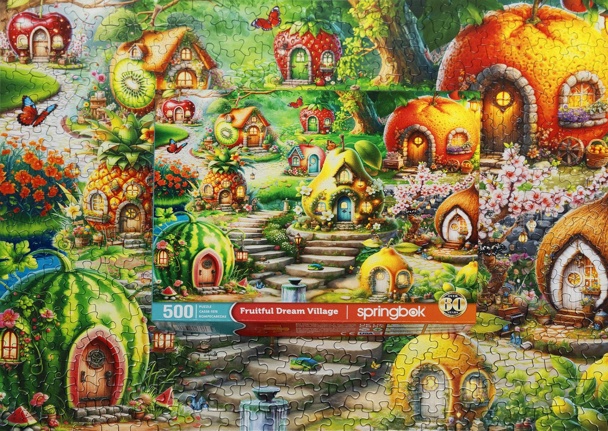 Fruitful Dream Village 500 Piece Jigsaw Puzzle | Springbok Puzzles - Springbok Puzzles - Jigsaw Puzzles - The Puzzle Center