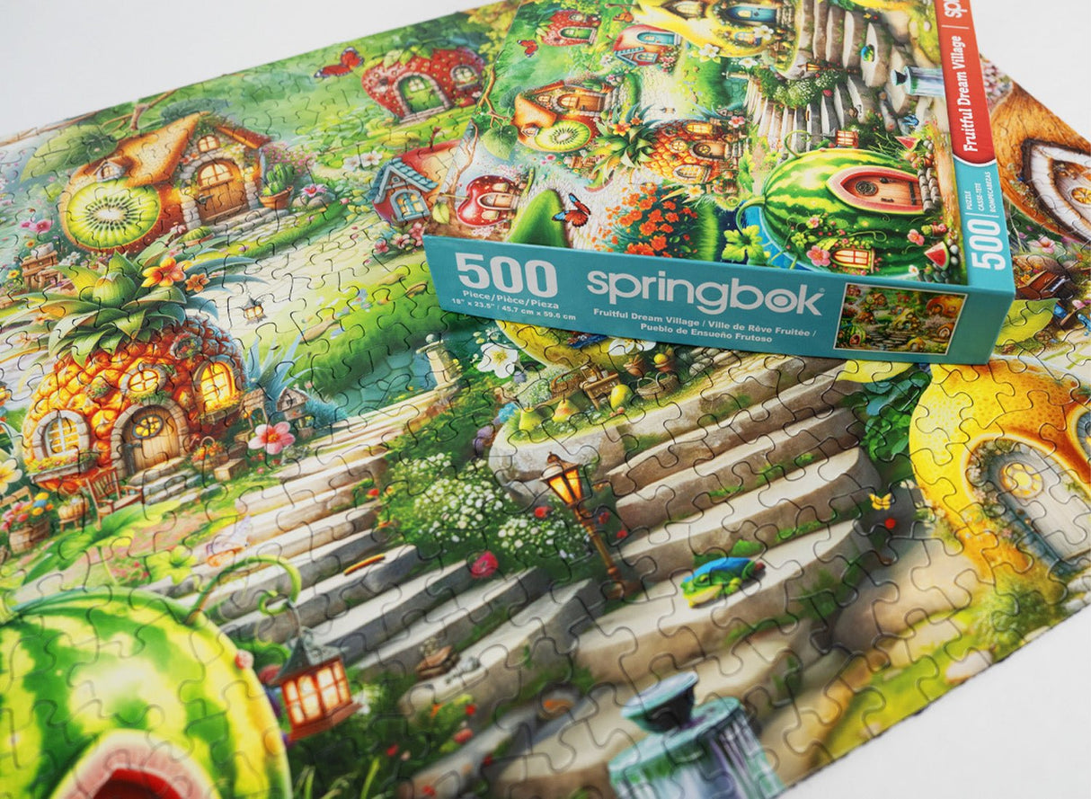 Fruitful Dream Village 500 Piece Jigsaw Puzzle | Springbok Puzzles - Springbok Puzzles - Jigsaw Puzzles - The Puzzle Center