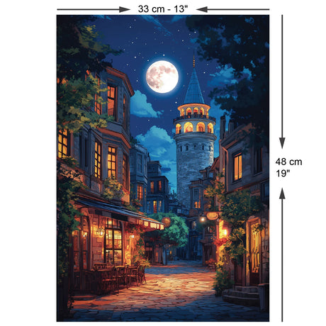 Galata at Fullmoon 500 Piece Jigsaw Puzzle | Anatolian